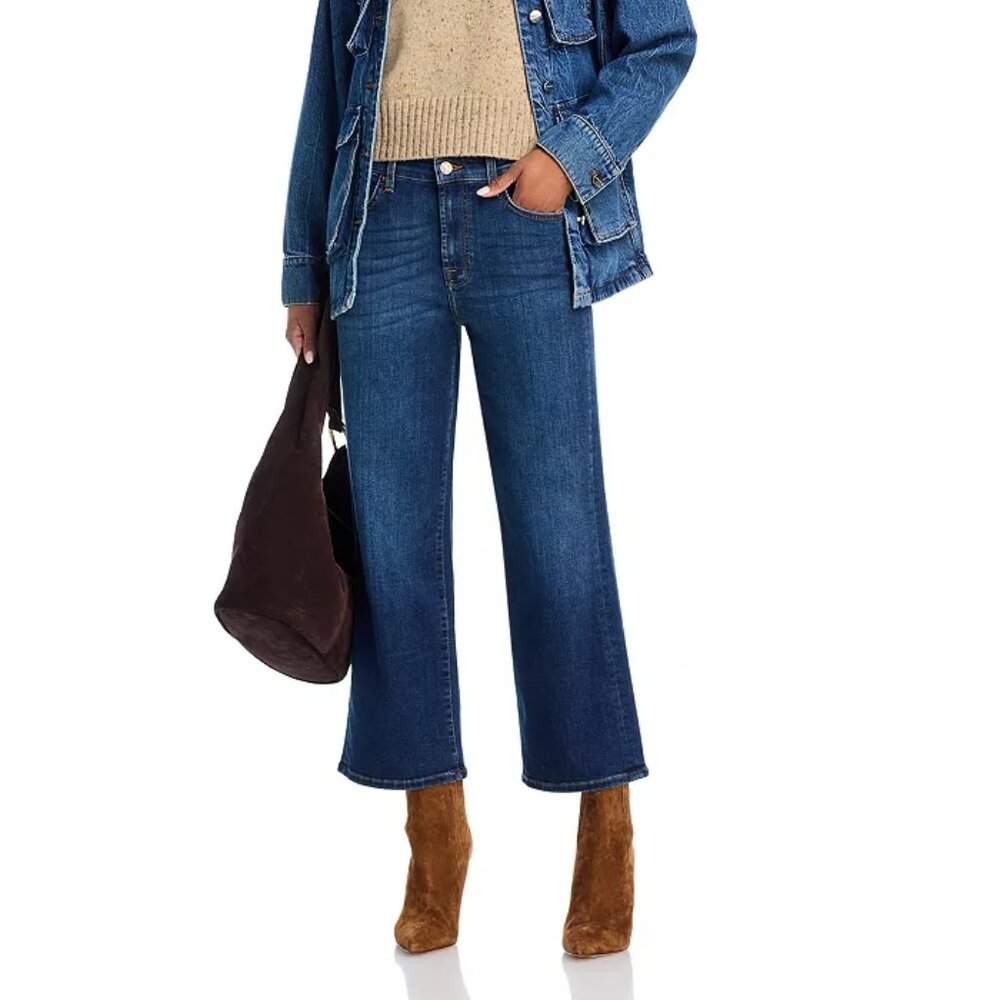 7 For All Mankind Alexa High Rise Cropped Jeans in High Wave 30